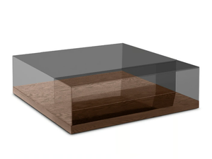 V227 - Low square wood and glass coffee table _ Aston Martin